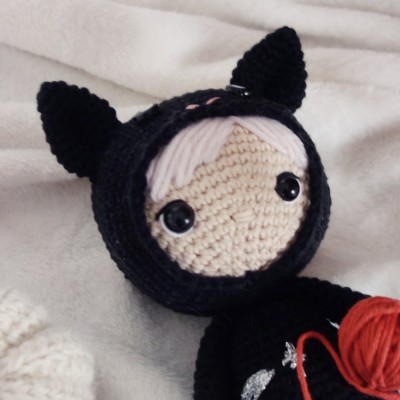 Miku, le petit chat d'Halloween : patron au crochet PDF