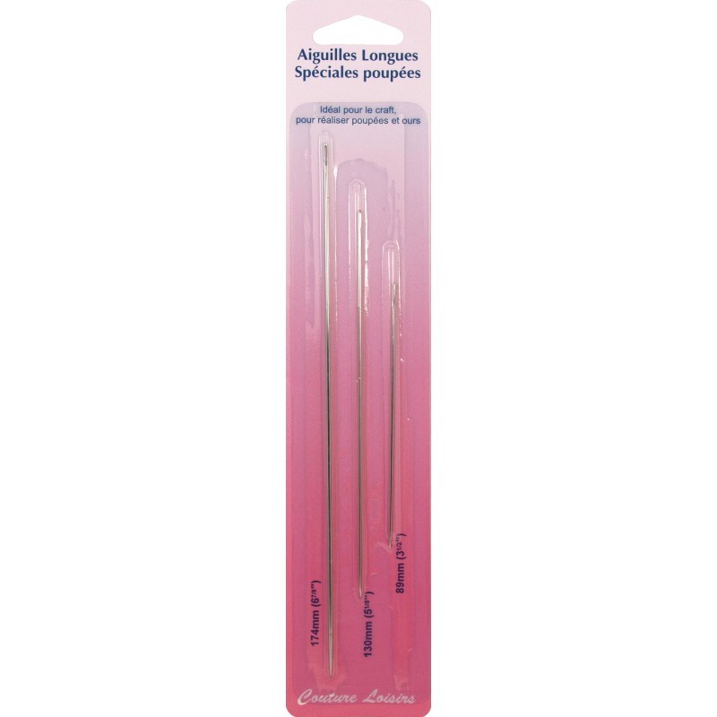 Aiguilles longues spéciales poupées (x3)