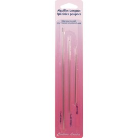 Aiguilles longues spéciales poupées (x3)
