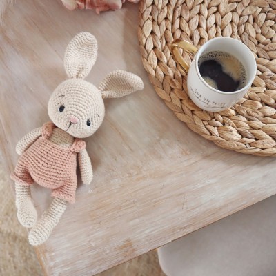 Patron lapin au crochet PDF – Doudou bébé, niveau débutant