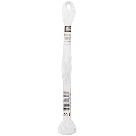 Fil à broder mouliné réf.001 Blanc