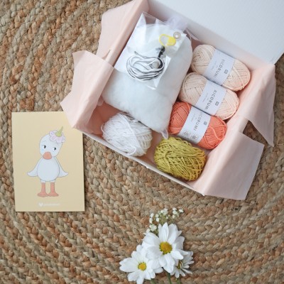 Kit Crochet Plume, mon petit caneton – Coffret Complet, Patron PDF