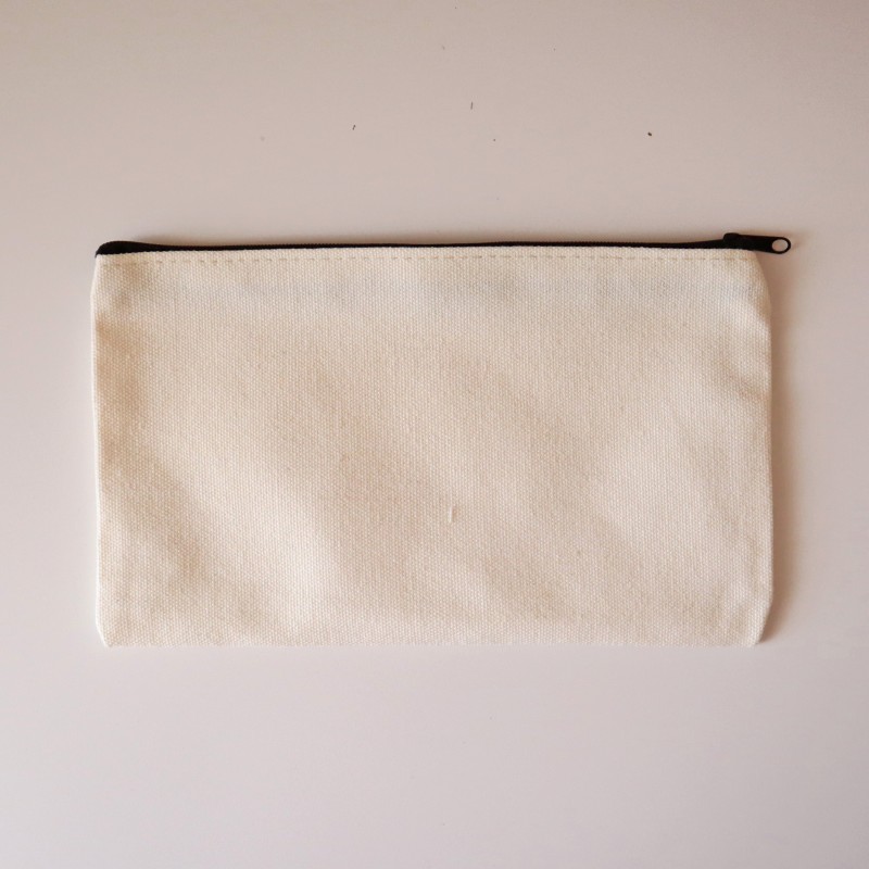 Pochette tissu zipée en toile 21x13 cm