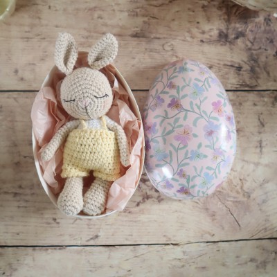 Mini Coton le lapin Jaune - pièce unique peluche au crochet